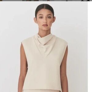 Cuyana Terry Gusset Neckline Top Size Small